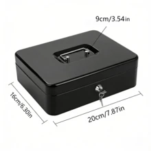 1 Hộp đựng tiền mặt bằng kim loại cỡ lớn, chắc chắn, có khóa và khay đựng tiền - Khóa an toàn bằng chìa khóa kèm 2 chìa, ngăn đựng tiền xu và tiền giấy có thể tháo rời, tay cầm chắc chắn, phù hợp cho gia đình, văn phòng và cửa hàng bán lẻ. Hộp đựng tiền màu đen để cất giữ tiền giấy, tiền xu và các vật có giá trị. - Được thiết kế cho thu ngân, doanh nghiệp nhỏ và môi trường bán lẻ, với khay đựng tiền xu có thể tháo rời, cơ chế an ninh và tay cầm bằng thép không gỉ - Văn phòng/Cửa hàng - A - Xem 13