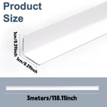 1pc 0.78" X 118.11" Flexible Corner Guard Strips - Adhesive Wall Ceiling Edge Protector, Durable Plastic Decorative Trim, Home Decor Use, Easy Install No Tools Needed, Suitable For Desk Corners, Furniture Edges, Wall Corners, Angled Corners - 2cmx3meters - View 3
