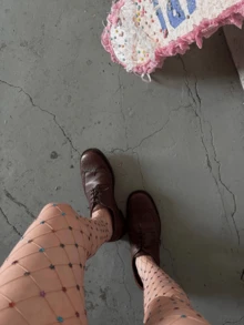 Nuevas medias de red con brillantes en forma de estrella, estilo coreano - Albaricoque - Ver 6