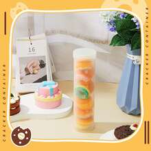 3pcs 600ml Transparent Plastic Food Storage Containers With Lids, 2.1*11.8inch (5.5*30cm), Plastic Pasta Jars With Screw Caps, Suitable For Dry Goods, Noodles, Spices, Etc. - View 3