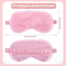 2pcs Soft Sleep Eye Mask, Plush Eye Mask With Satin Lining, Suitable For Women & Men Travel Nap, Pink And White Sleep Mask - Pink + White - View 2