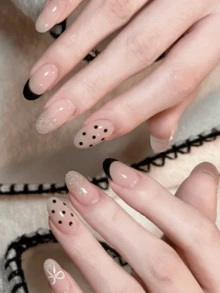20 miếng dán móng tay nền trong suốt, cần sấy khô bằng đèn UV, chất lượng cao cấp, bền bỉ, bán sỉ xuyên biên giới, cùng kiểu dáng, hình dán móng tay chủ đề cuốn sách đỏ, phù hợp cho đầu ngón tay. - Nhiều màu - Xem 5
