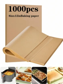 200片/100片/50片装空气炸锅专用烘焙纸，方形硅胶防油纸托盘，加厚空气炸锅专用烘焙纸托盘设计，未漂白烘焙纸，耐热材质，不粘，无需裁剪，适用于烤箱、烧烤炉、空气炸锅、蒸锅，可用于烘焙、烤制、空气炸、蒸面包、制作纸杯蛋糕等。 - 方形棕色 - 查看 1