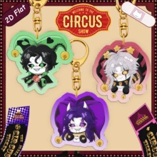 The Freak Circus Keychain, Harlequin, Pierrot, Jester Keychain, Anime Cartoon Keychain, Anime Fans Merchandise, Bag Charm, Water Bottle Decor, Birthday Gift, Party Favor - Multicolor - View 2