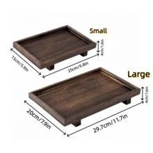 Wooden Tray Rustic Toilet Storage Sink Organizer Desk Organizer Decorative Tray Versatile Bathroom Organizer Multi-Purpose Space-Saving - Brown - View 7