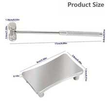 2件套DIY珠宝维修工具 - 迷你珠宝冲压锤、双面抛光锤、带缓冲垫的不锈钢圆头锤，适用于戒指成型和金属工艺，防滑手柄设计 - 銀色 - 查看 2