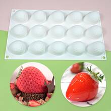 6/24 Cavity Raspberry Mousse Cake Mold, Silicone Mold For Baking, 3D Raspberry Pudding Cake, Silicone Mold, Dessert Chocolate Mold, Blackberry Cake Decorating Tool, Non-Stick Baking Mold - White - View 19