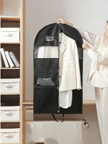 手风琴式折叠衣物袋，适用于衣物、衬衫、夹克、外套、连衣裙，加厚挂袋，大网袋，防尘罩，加厚无纺布羽绒服收纳袋，衣柜连衣裙防尘挂袋，旅行活动及派对用品 - 彩色 - 查看 5