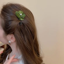 1个珍珠树脂花朵甜美优雅发夹 - 彩色 - 查看 1