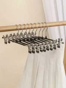 10Pack Heavy Duty Stainless Steel Adjustable Pants Hangers - Multi-Purpose Non-Slip Closet Organizers For Jeans, Dresses & Suits (Commercial Grade Garment Rack With Clamping Design) - Multicolor - View 2