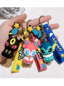 pokemon Eevee Evolution Family Keychain Cute Figure Bag Pendant Car Key Chain Small Gift - Multicolor - View 3