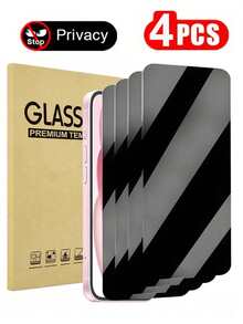 kamyuurs 4pcs Full Coverage Privacy Screen Protector, Compatible With IPhone 11/12/13/15/16/17 Pro Max, Privacy Glass Film, Compatible With 17e/16e/14 Pro/15/16 Pro Max/16e/17ir, Tempered Glass Film, Compatible With 14 Plus/15 Plus/16 Plus - 4 Pieces - View 34