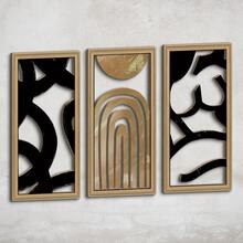 2D平面木质壁挂，一套，现代风格，适用于家庭办公室、酒吧、俱乐部、咖啡馆、餐厅、学校、卧室等场所的墙面艺术装饰。可作为生日、婚礼、周年纪念、旅行等场合的礼物。 - 彩色 - 查看 3