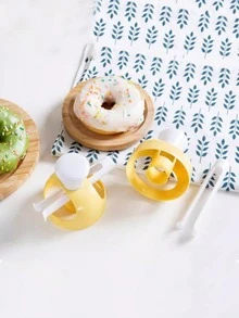 甜甜圈模具，空心米糕蛋糕烘焙模具，家用，带蘸取夹，塑料空心面包模具，烘焙工具，压花饼干模具，适用于生日、婚礼、返校季、派对、蛋糕店 - 查看 7