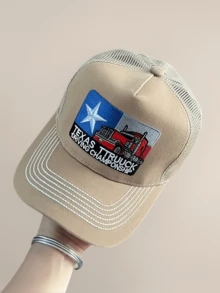 Breathable Mesh Baseball Cap, Embroidered, Unisex, Korean Style, Streetwear, Trucker Hat, Summer - Truck Baseball Cap - View 5