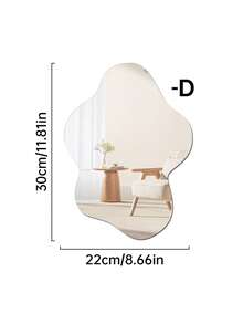 1 Miếng dán tường trang trí hình gương không đều, dày 2mm, chất liệu acrylic, thích hợp cho phòng ngủ, phòng khách, phòng tắm, nhà bếp. - không đều - Xem 12