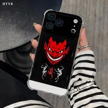 Esta funda negra con estampado de diablo es compatible con diversos modelos de teléfono, como OPPO Reno 16E/15/14/13/12/11/PRO/PLUS/PROMAX/MINI, S/A/M/NOTE, S/G/EDGE/E, Transition Spark/HANTOM/CAMON/INFINIX, Honor 400/PLAY/X/Y, OPPO Reno/A/F, OPPO Reno 14/Redmi/POCO/NOTE, etc. Transparente, sencilla, elegante y duradera, está hecha de TPU. Es ideal para celebraciones como San Valentín, Halloween y Navidad, y es ideal para uso personal o como regalo. - transparente - Ver 2