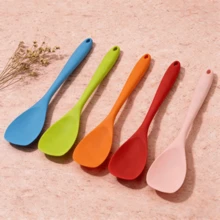 2/4/6 Pack Silicone Spoon Spatula, Flexible Seamless Kitchen Utensil For Mixing Stirring Cooking Scraping Baking, Non-Stick Cookware , Dishwasher (Blue/Orange/Red/Pink/Green) - View 4
