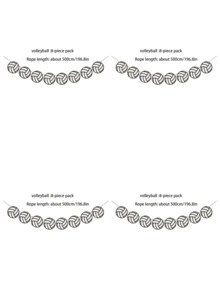 1 pezzo/4 pezzi Bandierine decorative in carta a tema pallone sportivo, baseball, football, basket, rugby, accessori appesi per la decorazione della scena di eventi sportivi - Multicolore - Visualizzare 22