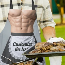 1pc Customizable Apron, Sexy And Personalized, Can Customize Any Text Or Name - Polyester, Suitable For Father's Day, Mother's Day, Halloween, Christmas, Christmas Eve, Valentine's Day, Birthday, Personal Anniversary, Thanksgiving, Easter, April Fool's Day, Carnival - Multicolor - View 3
