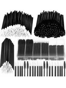 251pcs Makeup Brush Set, Includes 1 Plastic Storage Box, Hair Clips, Eyeliner Brush, Mascara Wand And Lip Brush - Black - View 5