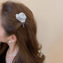 1个珍珠树脂花朵甜美优雅发夹 - 彩色 - 查看 7