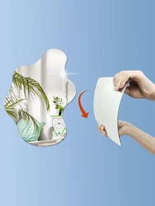 1 Miếng dán tường trang trí hình gương không đều, dày 2mm, chất liệu acrylic, thích hợp cho phòng ngủ, phòng khách, phòng tắm, nhà bếp. - không đều - Xem 9