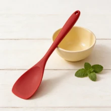 Bộ 2/4/6 thìa silicon, dài 10,75 inch, chịu nhiệt, dẻo dai – Dụng cụ nhà bếp chống dính dùng để trộn, cạo, an toàn với máy rửa chén (Xanh dương/Cam/Đỏ/Hồng/Xanh lá cây) - Xem 6