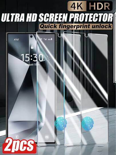 kamyuurs Shockproof Tempered Glass Phone Screen Protector NNBILI 2pcs HD Phone Screen Protector Compatible With Samsung Galaxy S Series Supports 0.2s Fingerprint Unlock Compatible With Galaxy S26 Ultra/S26/S26+/S25 Ultra/S25+/S25/S24 Ultra/24 Plus/24/23/22/21 HD Tempered Glass Full Coverage Anti-Fingerprint Anti-Drop Anti-Scratch Bubble-Free Phone Accessories Compatible Phone Case Birthday Gift Anniversary Gift