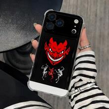 Esta funda negra con estampado de diablo es compatible con diversos modelos de teléfono, como OPPO Reno 16E/15/14/13/12/11/PRO/PLUS/PROMAX/MINI, S/A/M/NOTE, S/G/EDGE/E, Transition Spark/HANTOM/CAMON/INFINIX, Honor 400/PLAY/X/Y, OPPO Reno/A/F, OPPO Reno 14/Redmi/POCO/NOTE, etc. Transparente, sencilla, elegante y duradera, está hecha de TPU. Es ideal para celebraciones como San Valentín, Halloween y Navidad, y es ideal para uso personal o como regalo. - transparente - Ver 9