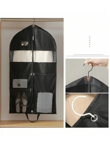 手风琴式折叠衣物袋，适用于衣物、衬衫、夹克、外套、连衣裙，加厚挂袋，大网袋，防尘罩，加厚无纺布羽绒服收纳袋，衣柜连衣裙防尘挂袋，旅行活动及派对用品 - 彩色 - 查看 6