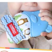 guante mordedera nuby silicon suave 3m+ diferentes modelos - Azul - Ver 3