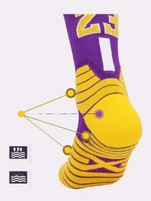 1 par de calcetines deportivos atléticos de alto rendimiento para jóvenes y adolescentes, con acolchado de rizo grueso, ideales para deportes al aire libre como baloncesto, fútbol, rugby y hockey - Multicolor - Ver 7