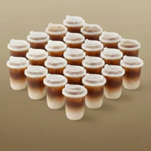 20 Count 16oz Disposable Thickened PET Coffee Cups, Heat-Resistant, Leak-Proof, Flip-To-Drink Design, The Preferred Choice For Coffee Enthusiasts - White - View 10