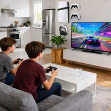 Soporte de pared P5 para P5 Slim y P5 Pro, soporte de pared de acero resistente con colgador de auriculares y soporte para controlador, instalación con tornillos, compatible con ediciones de disco y digitales - Multicolor - Ver 12