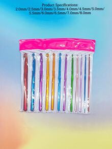 12pcs Aluminum Crochet Hook Set, 2.0-8.0mm, With PVC Soft Bag Packaging - Crochet Hook Kit Suitable For Beginners, Travel Crochet Supplies - Alumina PVC Bags - View 2