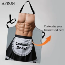 1pc Customizable Apron, Sexy And Personalized, Can Customize Any Text Or Name - Polyester, Suitable For Father's Day, Mother's Day, Halloween, Christmas, Christmas Eve, Valentine's Day, Birthday, Personal Anniversary, Thanksgiving, Easter, April Fool's Day, Carnival - Multicolor - View 1