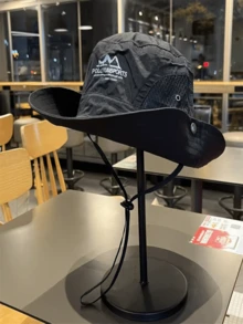 Breathable Mesh Bucket Hat, Wide Brim Adjustable, Sun Protection Fishing Hat Suitable For Hiking, Fishing, Mountaineering, Camping, Jungle Exploration,Summer,Beach,Holiday,Travel - A - View 9