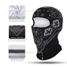 Fabulous Be Xtreme Summer Cashew Flower Cycling Balaclava Face Mask, Breathable, Moisture-Wicking, Quick-Drying, Stretchy - Multicolor - View 3