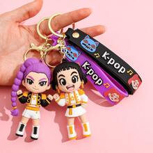 K-POP Demon Hunter Official Keychain Set, Cute Anime Character Bag Charms (Lumi, Zoe, Mila, Thier), With Silicone Wristband, Graduation Birthday Gift, Collector's Edition Character Keychains - View 2