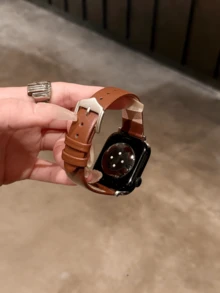 1条柔软皮革表带，兼容 38mm、40mm、41mm、42mm、44mm、45mm、46mm、49mm，兼容 Series 10/9/8/7/6/5/4/3/2/1 SE Ultra。 - 棕色星光 - 查看 2