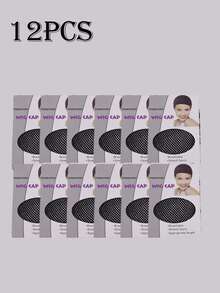 12pcs Stretchy Wig Caps, 2 Open-Ended Breathable Mesh Wig Caps For Fixing And Styling Hair - Multicolor - View 8