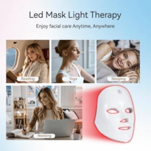 7-Color LED Face Mask, LED Facial Beauty Device, Home Facial Skincare Tool - Multifärgad - Visa 8