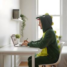 Adult Dinosaur Hooded Kigurumi Pajama Suit - Green - View 8