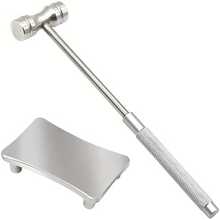 2件套DIY珠宝维修工具 - 迷你珠宝冲压锤、双面抛光锤、带缓冲垫的不锈钢圆头锤，适用于戒指成型和金属工艺，防滑手柄设计 - 銀色 - 查看 10