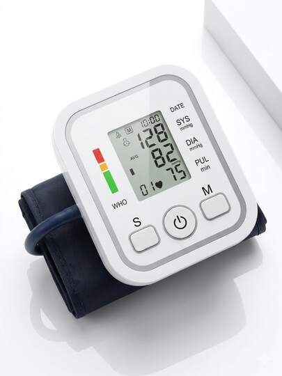 Baumanómetro Control de la Respiración Medición Digital Monitor de Respiración Presión Arterial con Diagnóstico Fonético (Voz) en Español Compacto Portátil Práctico Facil de Transportar Adecuado para Personas Mayores Ideal para el Hogar Cuidado de Salud Monitor de Presión Arterial de Muñeca Pantalla LED Digital Uso de Baterías AAA (4 piezas) Alta Precisión con Chip Inteligente Grado 3mus