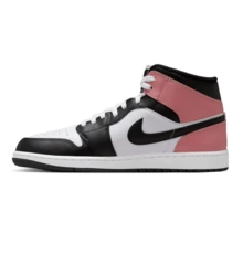 Nike Air Jordan 1 Mid White Rust Pink Black DQ8426-100 Mens Fashion New - 白色/銹粉紅色/黑色 - 查看 4