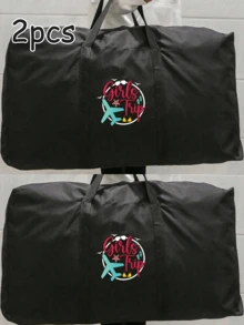 1个可折叠旅行包，男女通用旅行收纳包，印有“Girls Trip”飞机图案，便携式女士手提包，男士大容量行李包，适合上学使用，可收纳学习用品、飞机模型、公文包、相机配件和其他多功能旅行配件，牛津布材质行李包，旅行袋，过夜包，随身行李包，夏季度假必备旅行用品，旅行必备收纳袋，夏季旅行配件 - 彩色 - 查看 12