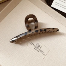 1个豹纹发爪夹，简约时尚，优雅个性，百搭发饰 - 咖色 - 查看 6