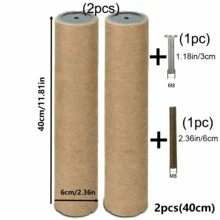 2pcs Sisal Rope Columns, Cat Tree Replacement Posts, DIY Material For Sisal Rope Cat Scratching Post - Yellow - View 10